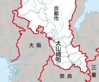 大山崎町の地図