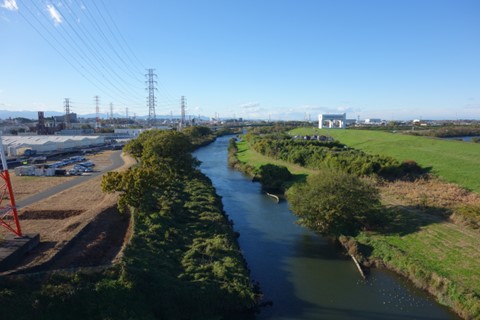 幸魂大橋から眺めた新河岸川