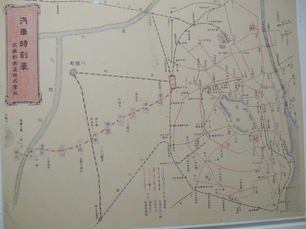 武蔵野鉄道開業時の路線図